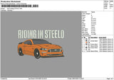 Orange Car 2701 Embroidery File 6 sizes