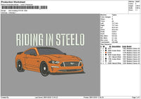Orange Car 2701 Embroidery File 6 sizes