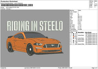 Orange Car 2701 Embroidery File 6 sizes