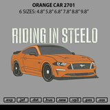 Orange Car 2701 Embroidery File 6 sizes