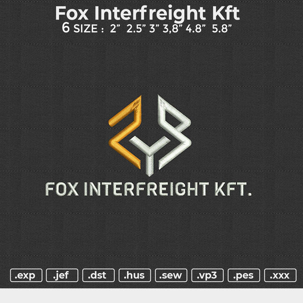 fox interfreight kft Embroidery File 6 size