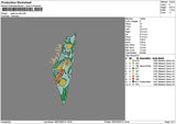 Gaza Map 1807 Embroidery File 6 sizes