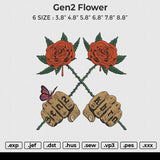 Gen2 Flower Embroidery File 6 size