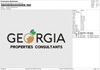 Georgia properties Embroidery File 6 size