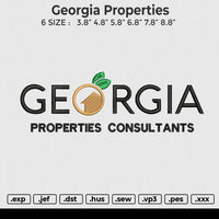 Georgia properties Embroidery File 6 size