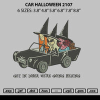 Car Halloween 2107 Embroidery File 6 size