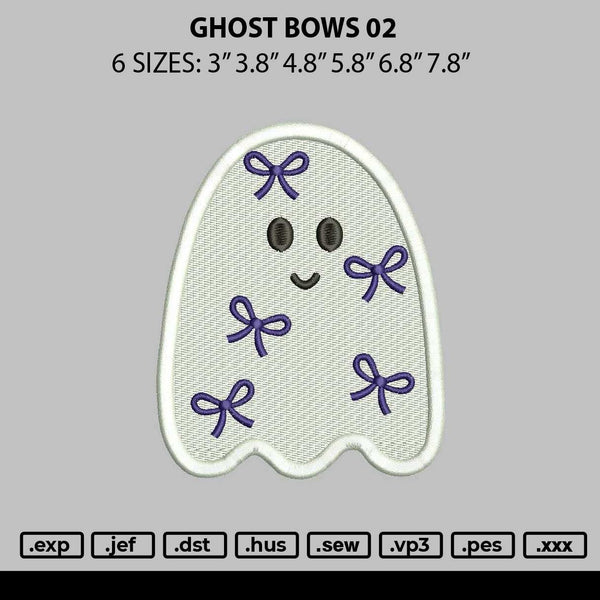 Ghost Bows 02 Embroidery File 6 sizes