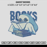 Ghost Books Embroidery File 6 sizes