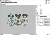 Ghosts Mouse Embroidery File 6 sizes
