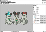 Ghosts Mouse Embroidery File 6 sizes