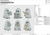 Ghosts Reading Embroidery File 6 size