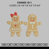 Cookies 1011 Embroidery File 6 sizes