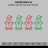 Ginger Xmas 24 Embroidery File 6 sizes