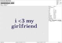 Girlfriend Embroidery File 6 size