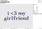 Girlfriend Embroidery File 6 size