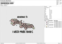 Girl math Embroidery File 6 size