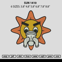 Sun 1410 Embroidery File 6 sizes