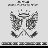 Golf0103a Embroidery File 6 sizes
