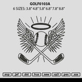 Golf0103a Embroidery File 6 sizes
