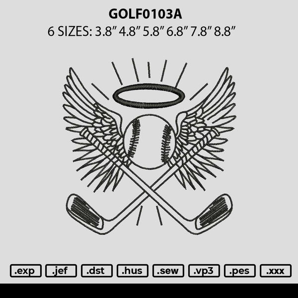 Golf0103a Embroidery File 6 sizes