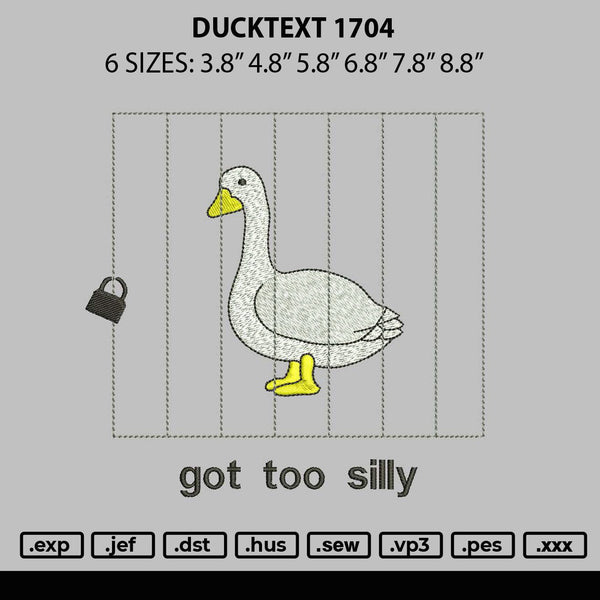 Ducktext 1704 Embroidery File 6 sizes