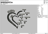 Grandma Family Text Embroidery File 6 sizes