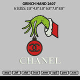 Grinch Hand 2607 Embroidery File 6 size