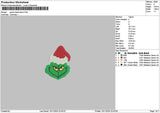 Grinch Head Small Embroidery File 6 sizes