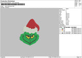 Grinch Head Small Embroidery File 6 sizes