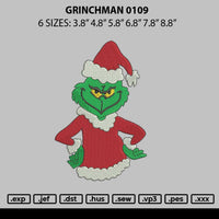 Grinchman 0109 Embroidery File 6 sizes