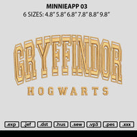 Gryffindortext 02 Embroidery File 6 sizes