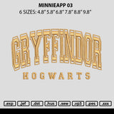 Gryffindortext 02 Embroidery File 6 sizes