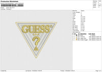 Guess logo Embroidery File 6 size