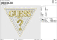 Guess logo Embroidery File 6 size