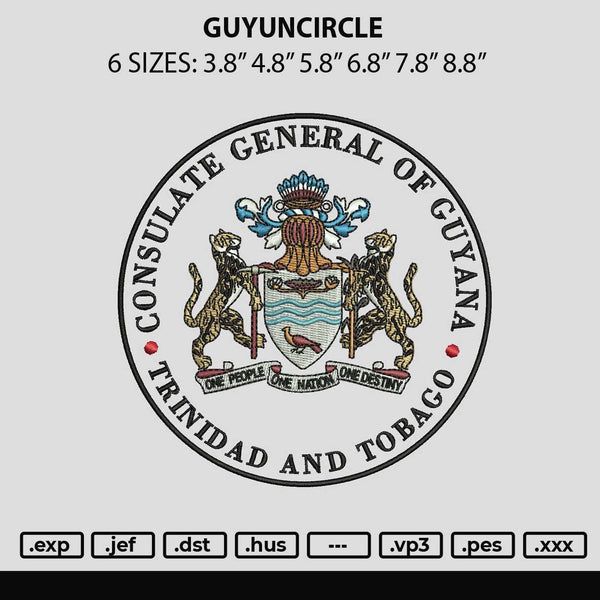 Guyunacircle Embroidery File 6 sizes