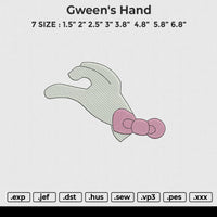 Gwen hand Embroidery File 6 size