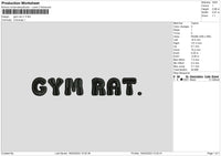 Gymtext V1 Embroidery File 6 sizes