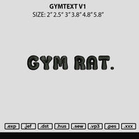 Gymtext V1 Embroidery File 6 sizes