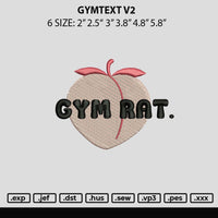 Gymtext V2 Embroidery File 6 sizes