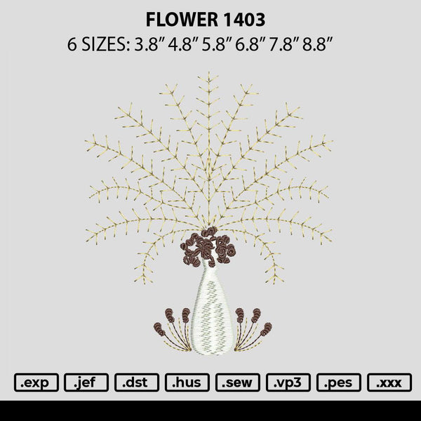Flower 1403 Embroidery File 6 sizes