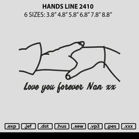 Hands Line 2410 Embroidery File 6 sizes