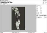Hand Skelton Embroidery File 6 sizes