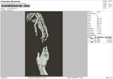 Hand Skelton Embroidery File 6 sizes
