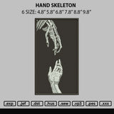Hand Skelton Embroidery File 6 sizes