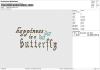 Happiness butterfly Embroidery File 6 size