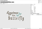 Happiness butterfly Embroidery File 6 size