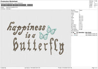 Happiness butterfly Embroidery File 6 size