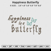 Happiness butterfly Embroidery File 6 size