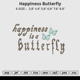 Happiness butterfly Embroidery File 6 size