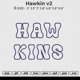 Hawkin v2 Embroidery File 6 size